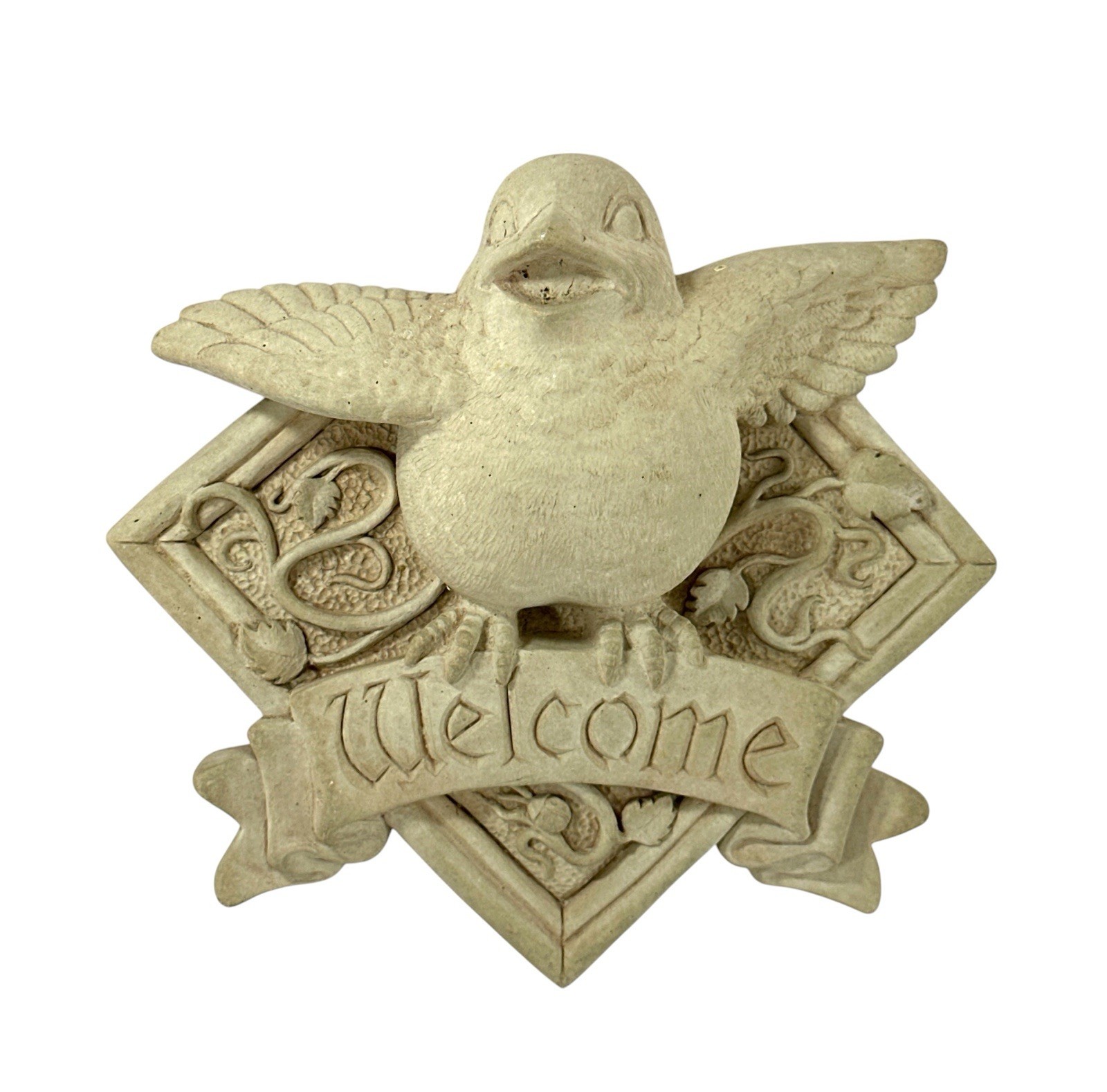Carruth Studio 1992 Welcome Bird Plaque Wall Hanging Garden Decor 6”