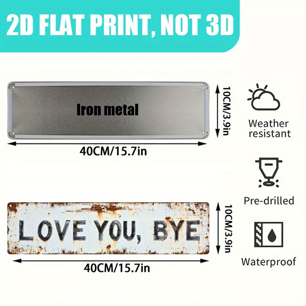Vintage Love You Bye Wall Decor Street Sign Home Bar Coffee Metal Tin Signs 16×4