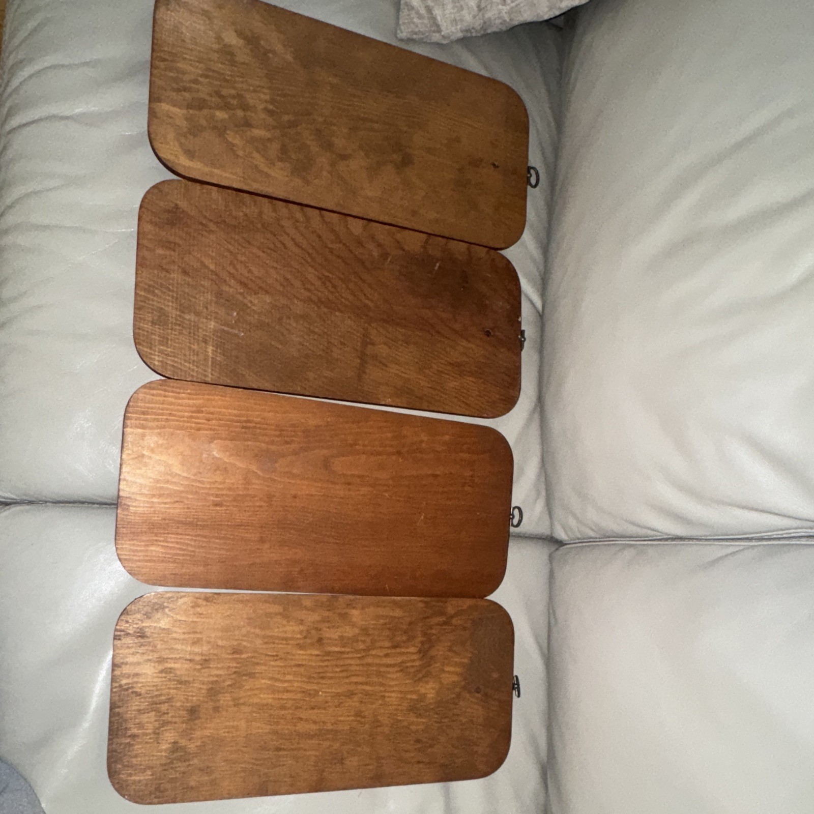 Set of 4 Vintage Floral Wood Rectangular Wall Plaques Hanging Vertical Decor