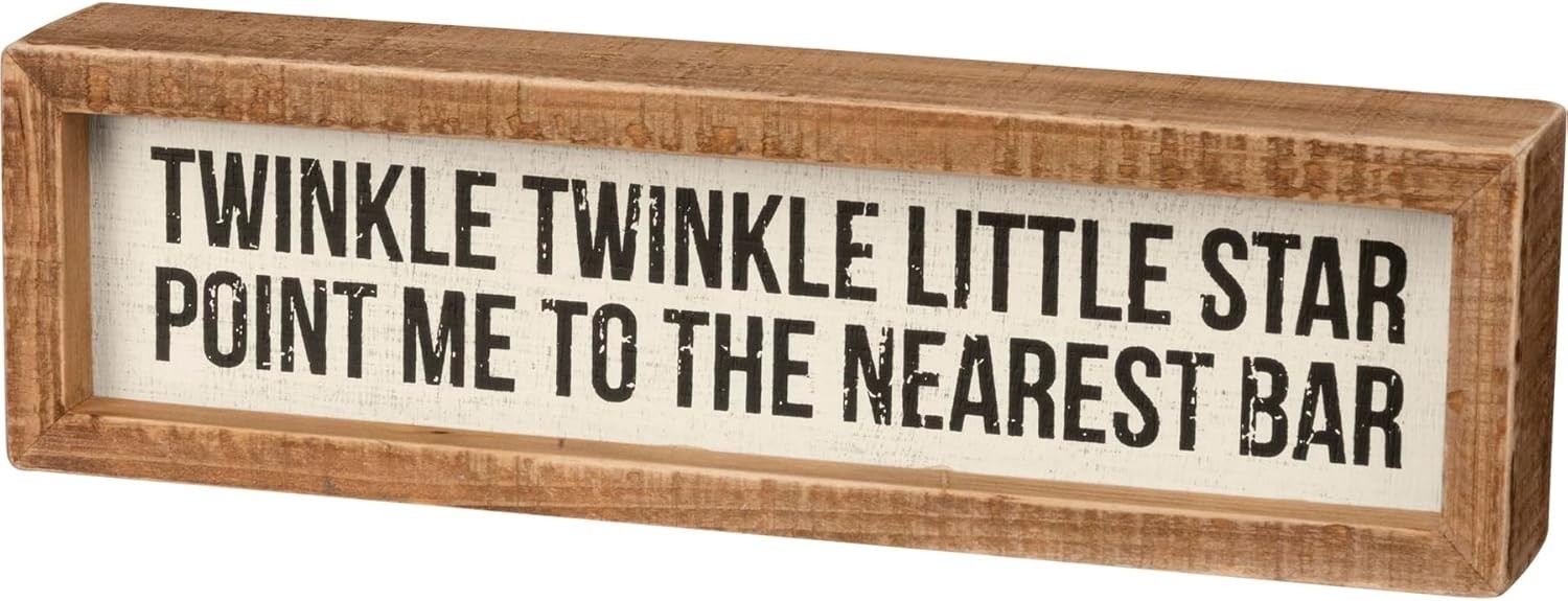 Point Me To Your Nearest Bar Primitives by Kathy Wood Sign 4 in x 12 in