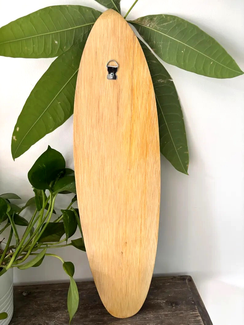 Hawaii Hand Made 20″ Carved Wood Surfboard Home Decor Engraved Turtle Honu