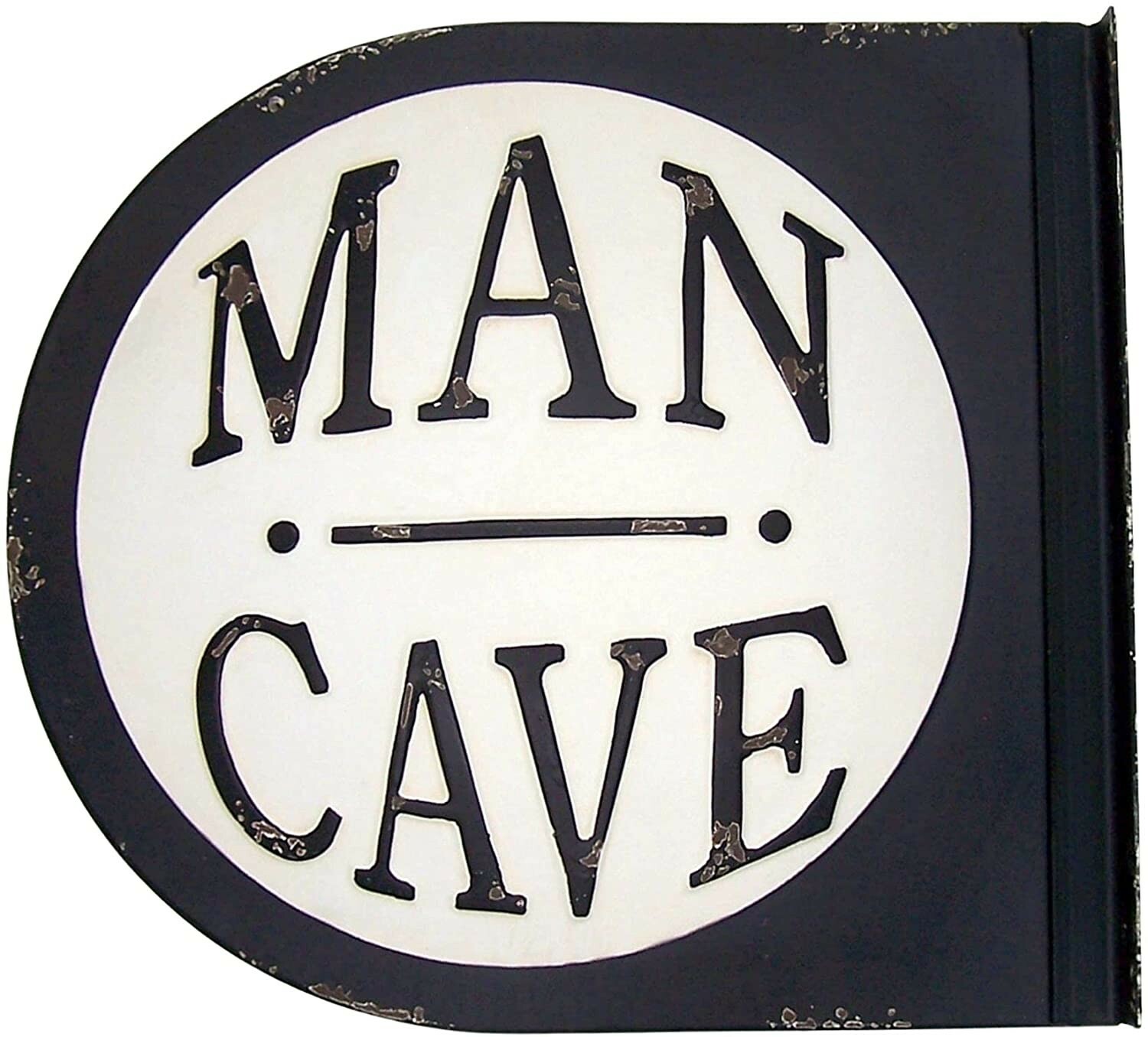 Distressed Tin Man Cave Sign, Wall Mounted, Retro Style Bar Décor, 14.25 Inches