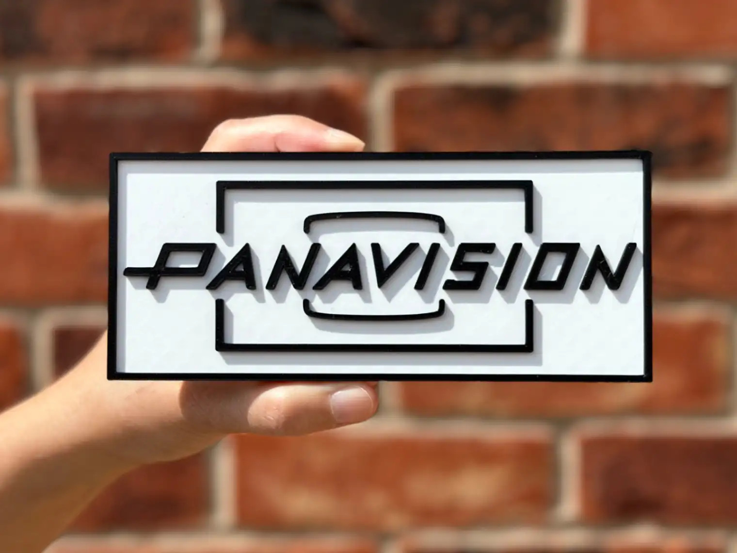 Panavision Film Camera Logo Sign 3D Black White Plaque Cinema Movie Wall Decor