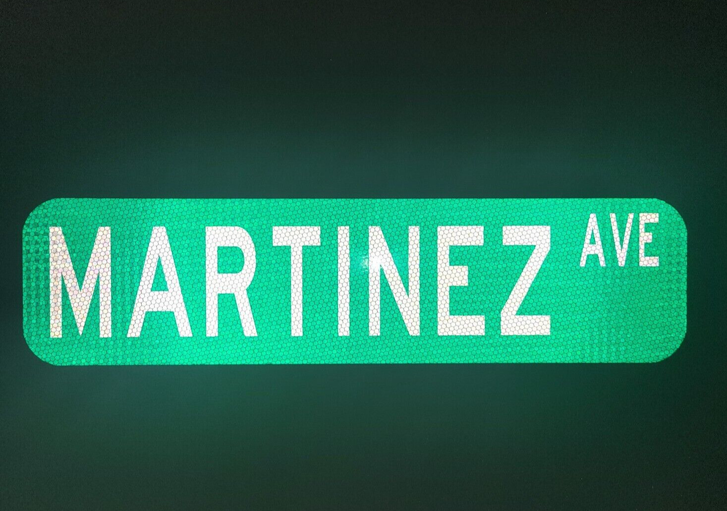 MARTINEZ AVE personalized reflective street name sign 24″x6″