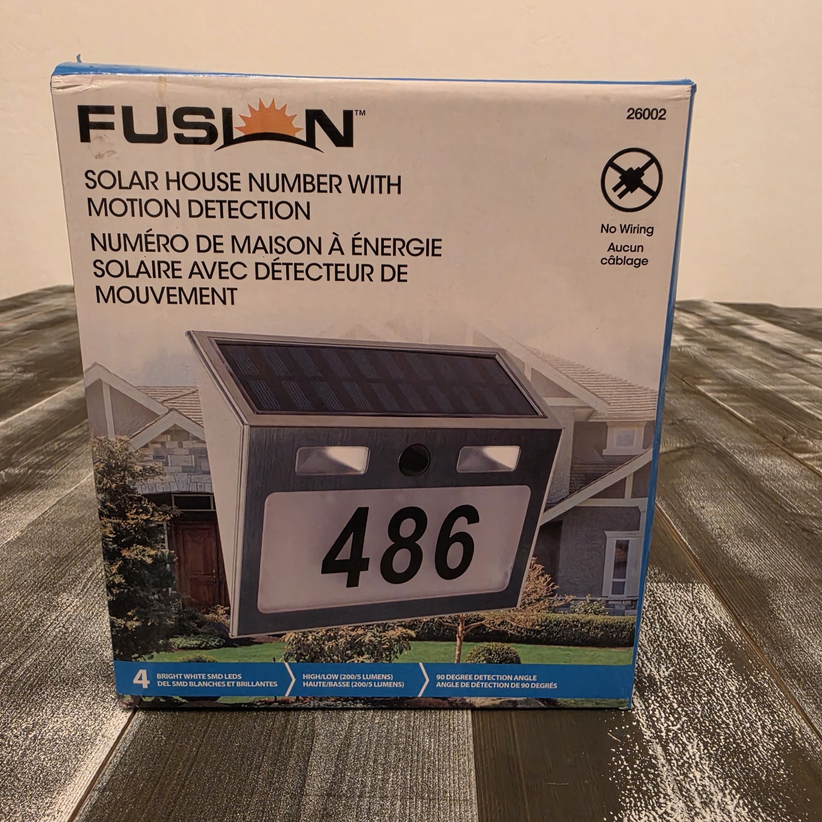 Fusion Solar House Number Light Motion Detection Address Sign LED Wireless 26002