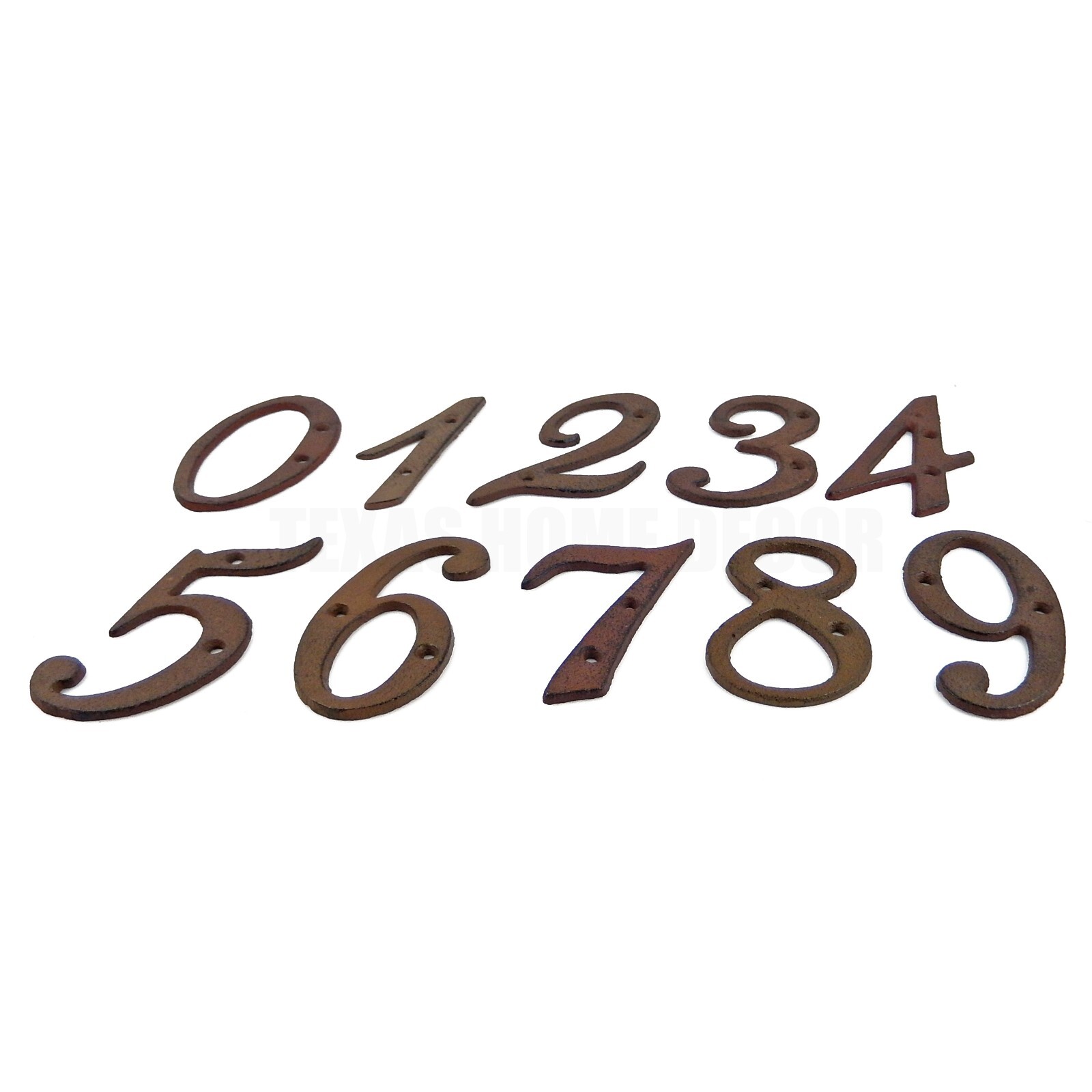 Rustic BROWN Cast Iron Metal House Numbers 4 Inch Rustic Cast Iron Pick #’s 0-9