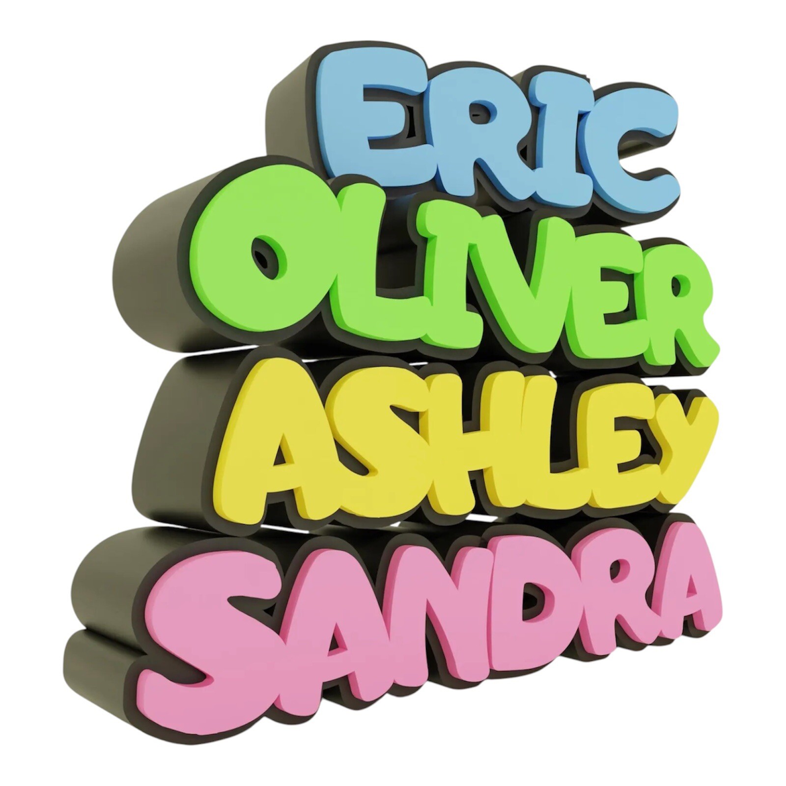 Multicolor 3D Name Plate, Personalized Desk Decor, Teacher Gift