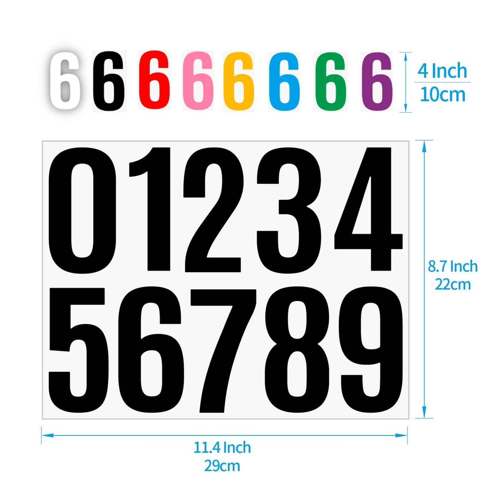10 Sheets 100 Pcs Vinyl House Numbers for Mailbox, 4 inch SelfAdhesive Number…