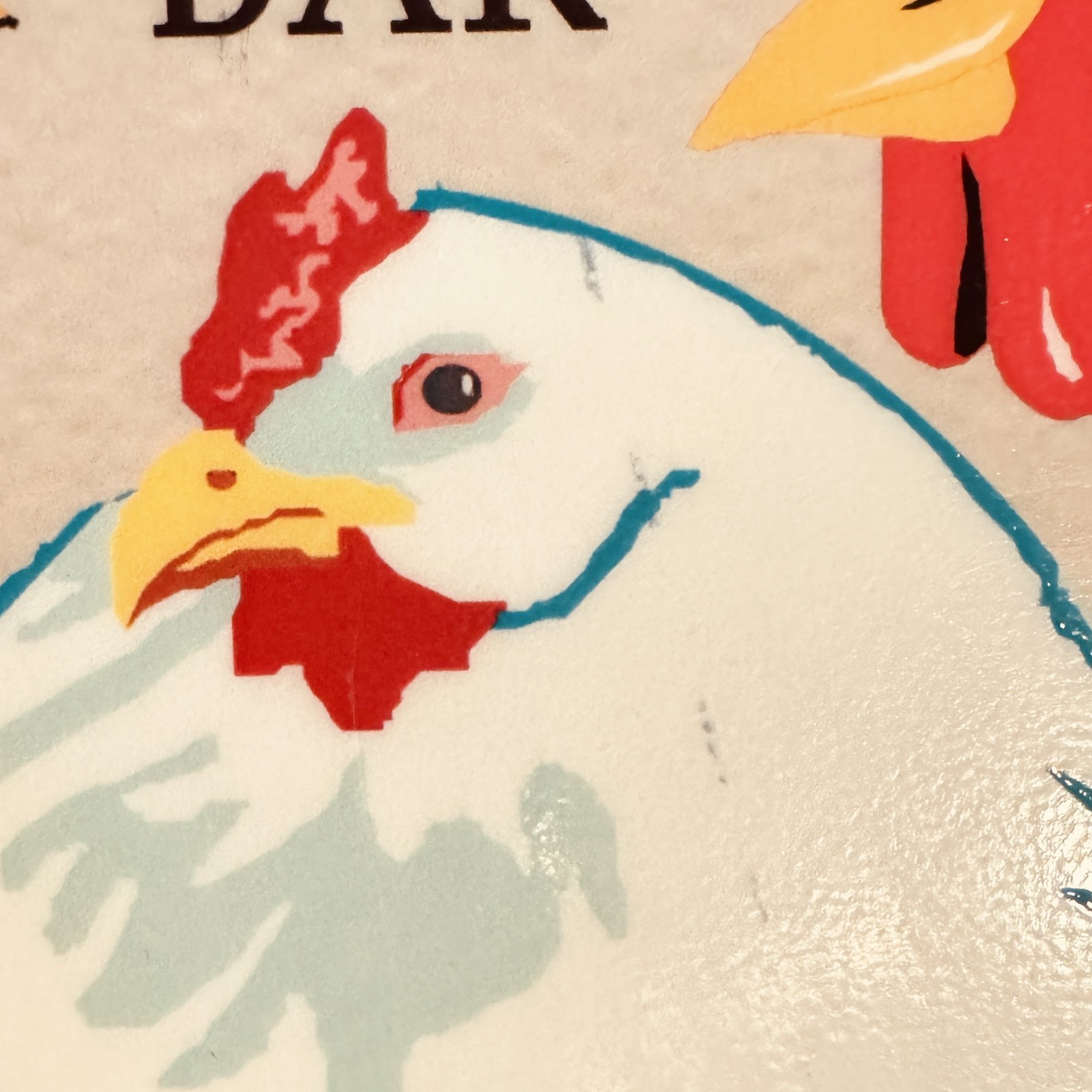 Montage Key West 2004 Bar Sign Chickens Drinks Hand Cut Embossed Glossy Signed