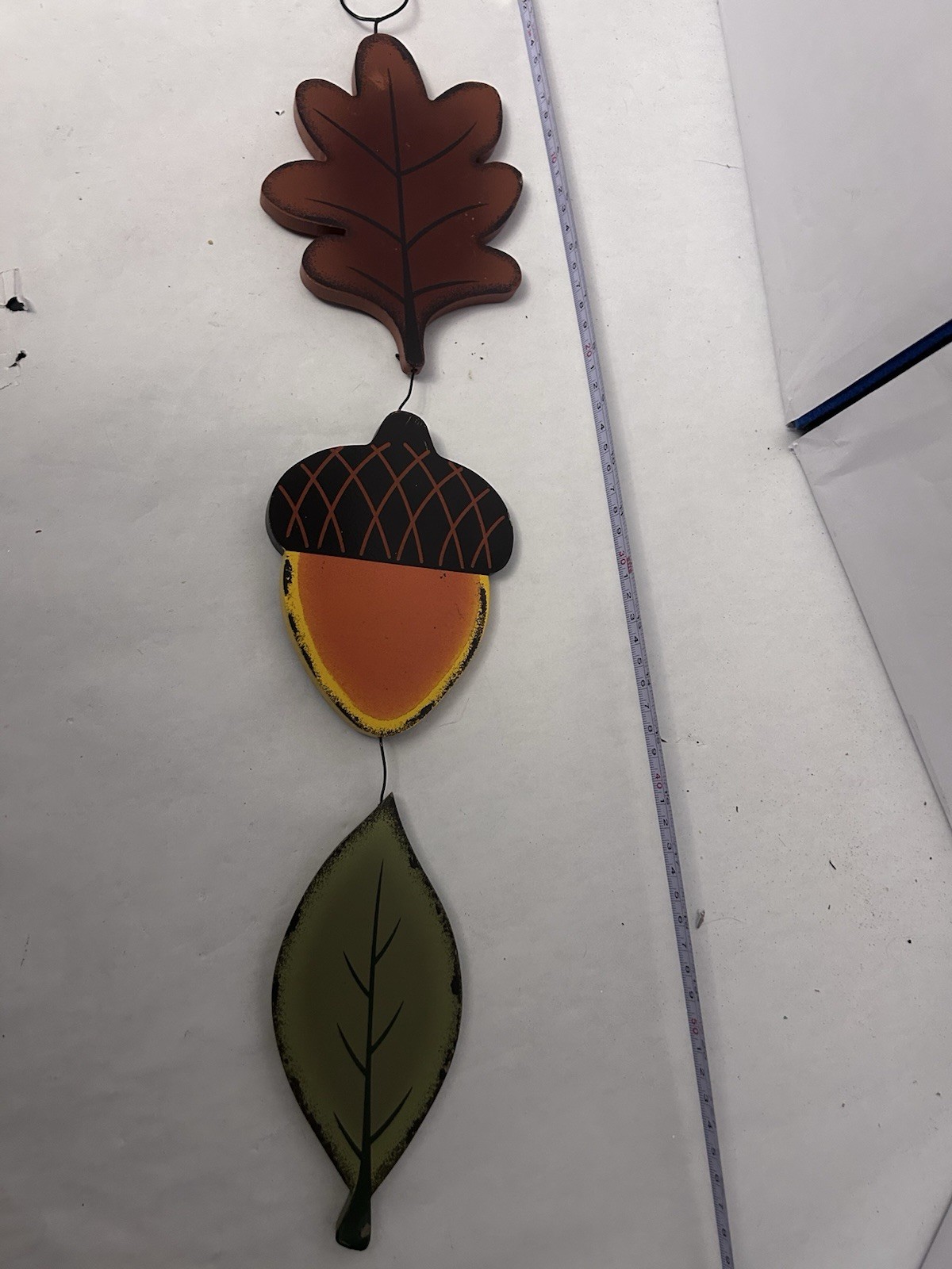 Fall Wall/Door Hanging Decor Wooden Leafs and Acorn Multicolor