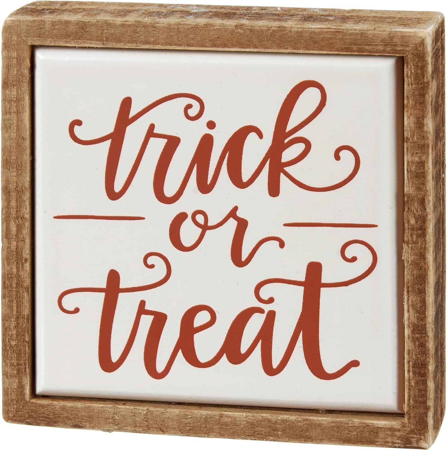 Trick or Treat Halloween Primitives by Kathy Wood Enamel Mini Sign 4 in x 4 in