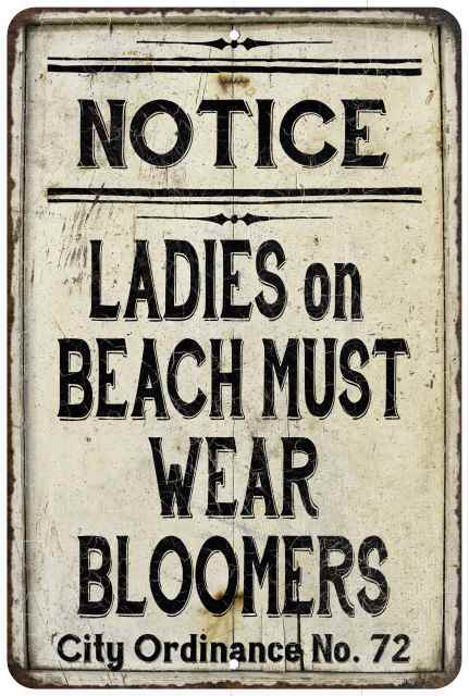 Beach Sign Ladies on Beach Must Wear Bloomers Vintage Look Chic 108120020237