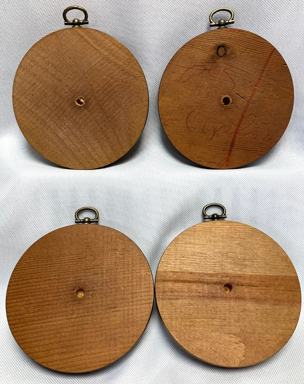4 Vintage Peter Roberts Buttermold Design Wall Hanging Plaques Acorn Oak Leaf 4″