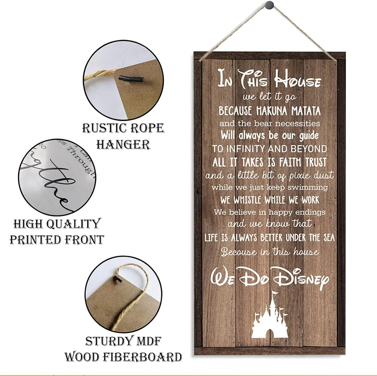 Inspirational House Decor Sign, Decorative Wood Hanging Wood Plaque