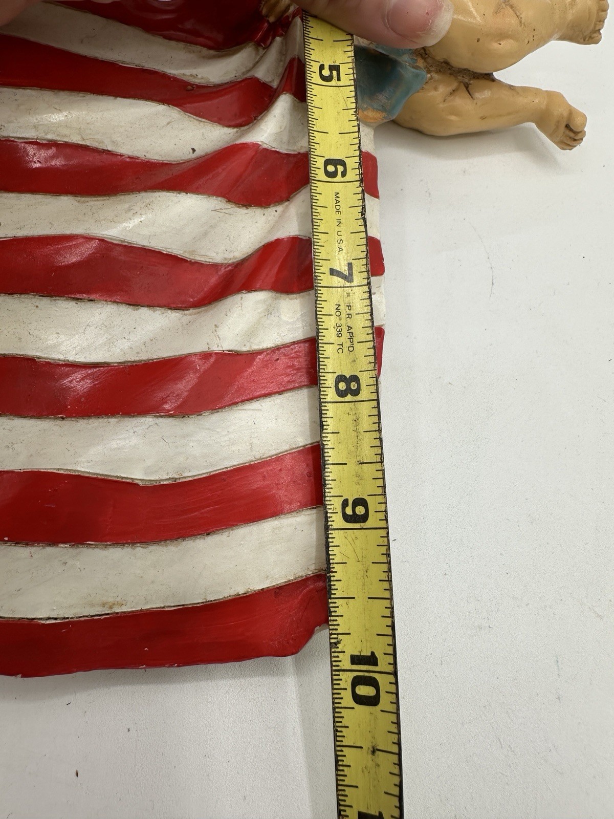 Vintage Patriotic Cherub Angels American Flag Wall Hanging Resin Plaque 16”