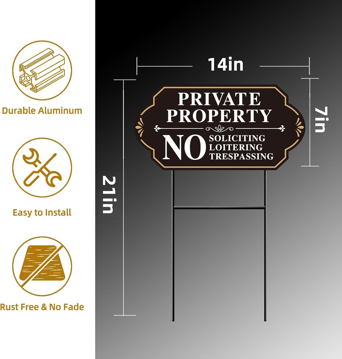 Protect Your Property with Elegant No Soliciting Signs – 14×7