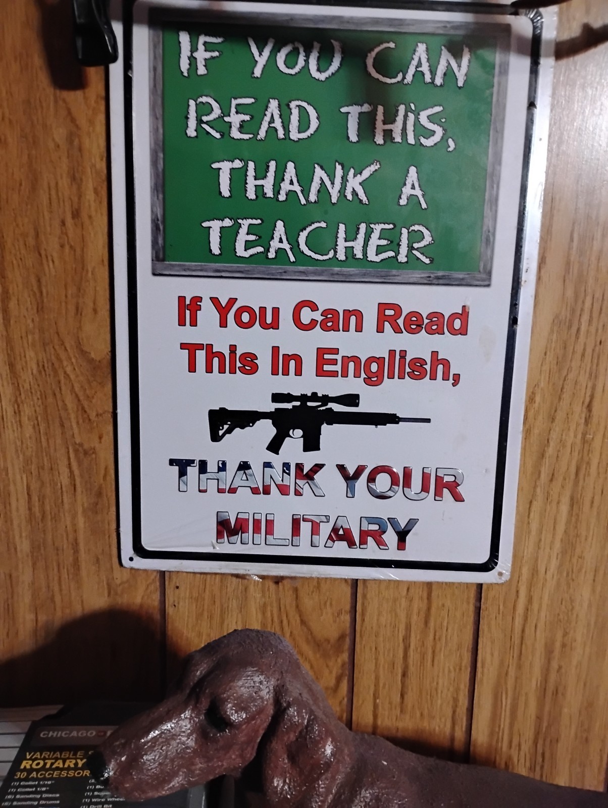 Metal Wall Mounted Sign “If You Can Read This Thank a Teacher” Military