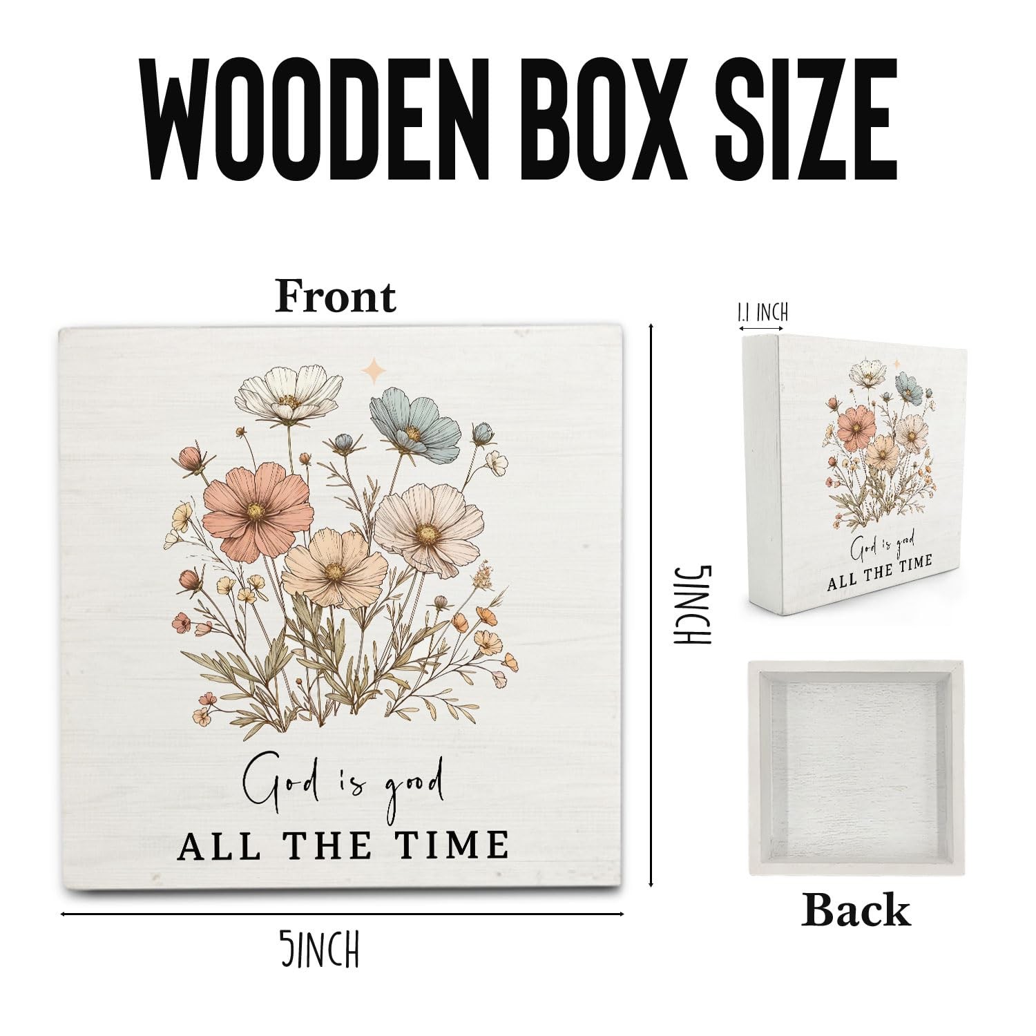 Boho Christian Wooden Signs,Easter Bible Verse Wooden Box Sign,Christian God …