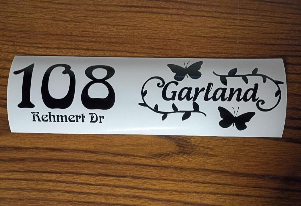 Custom Mailbox Address Decal- Personalized- Perm. Vinyl