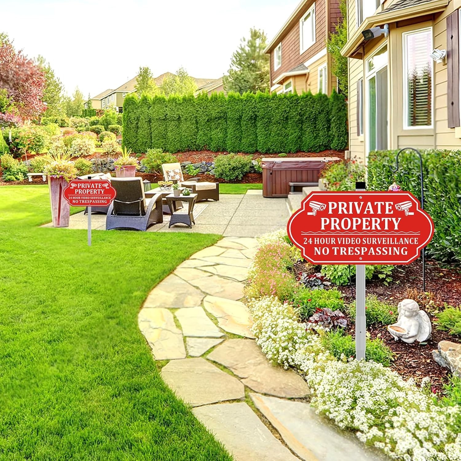 No Trespassing Signs Private Property Video Surveillance Aluminum 14×7 Inches…