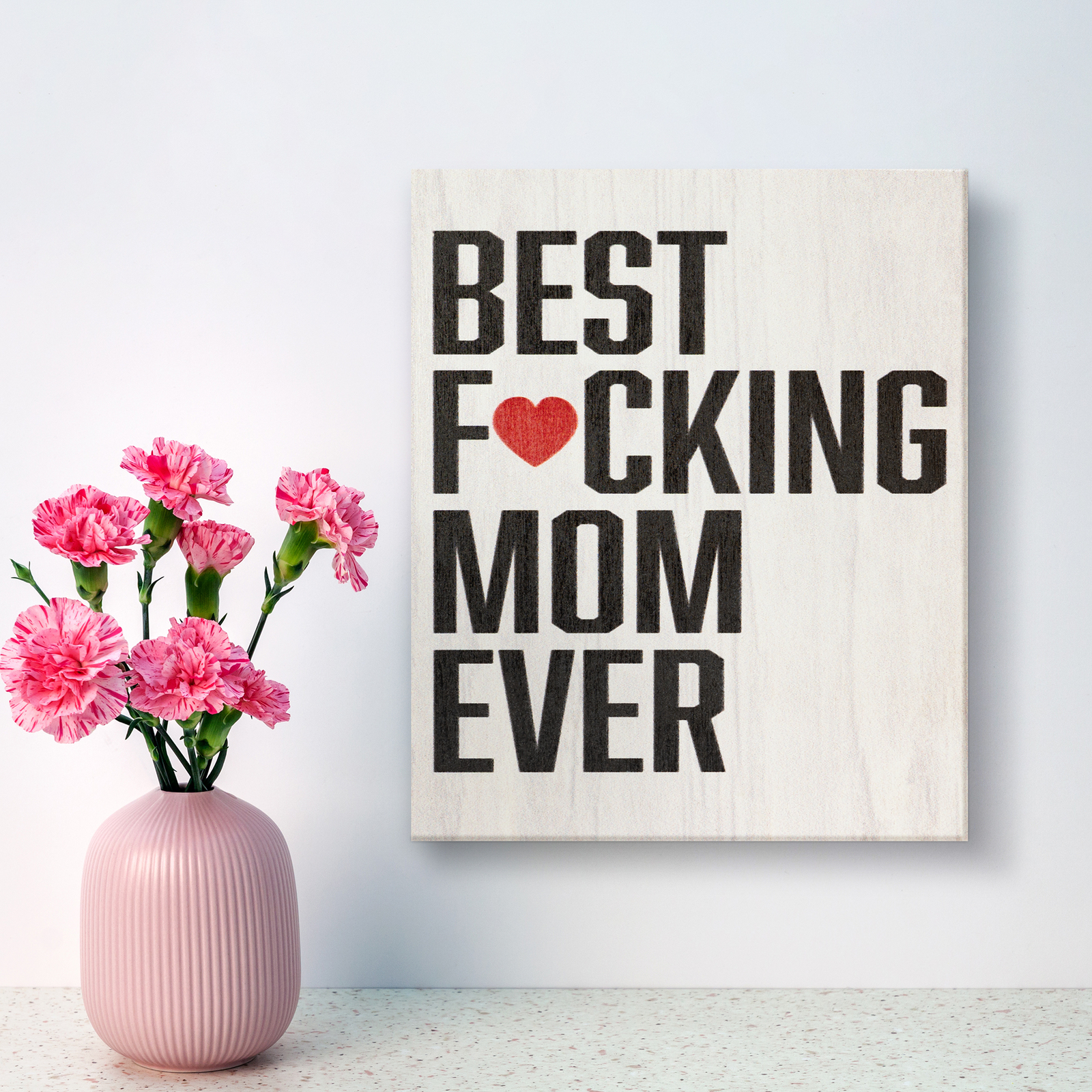 JennyGems Mom Gifts, Best Mom Ever Wooden Sign, Funny Mothers Day Gifts
