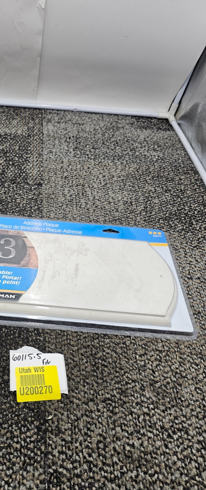 (QTY 2) House Number Address Plaque 5 Capacity Powder Coated White Finish 16”x6”
