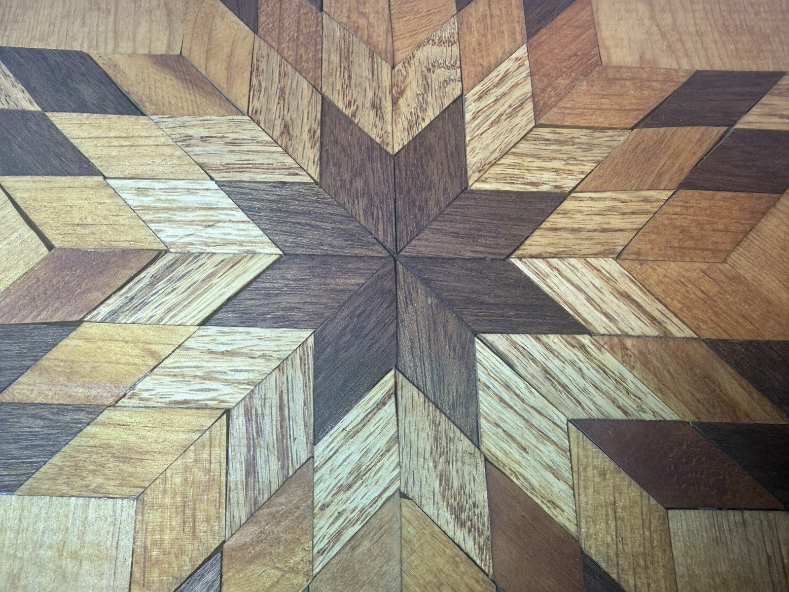 Vintage Handmade Hard Wood Barn Star Pattern Amish Style Wall Art Hanging