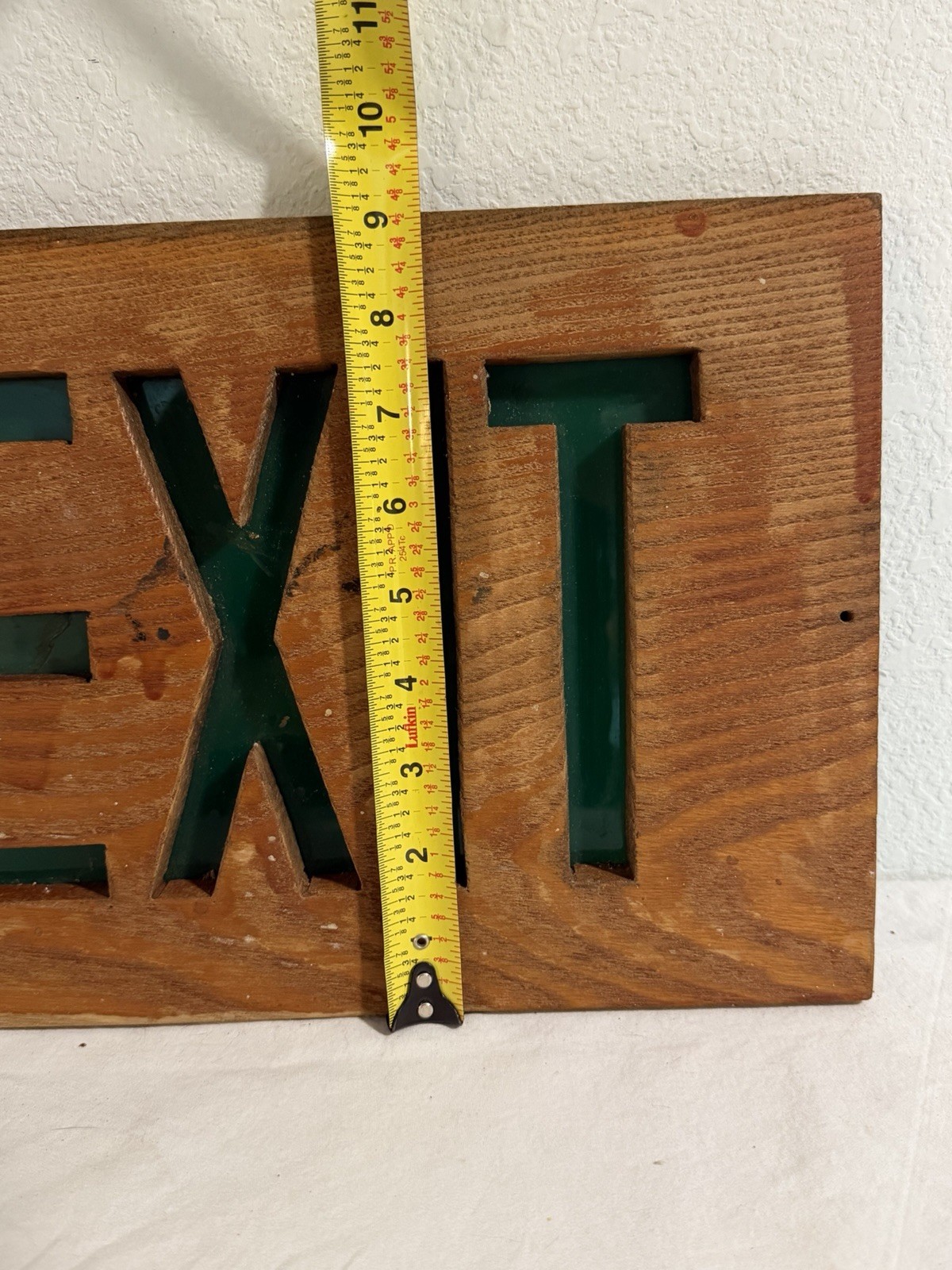 Homemade EXIT Sign Wood Green Plexi Glass 13”x9” Decor Man Cave
