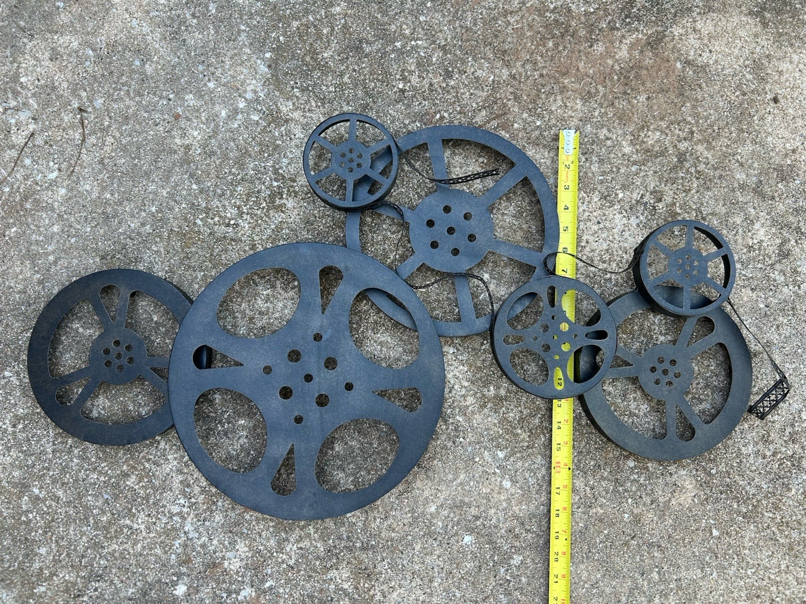 Industrial Americana Cinema Film Movie Reel Wall Hanging Art Rustic Hollywood