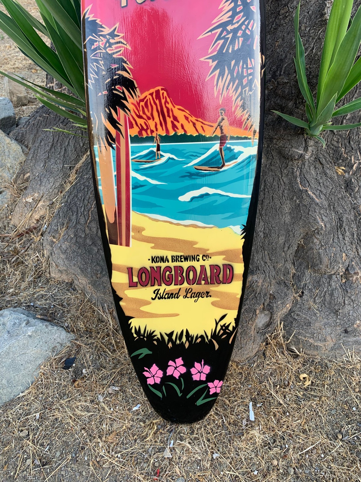 Kona Brewing Long Board Hawaii Airbrushed Surfboard 39″x 10”