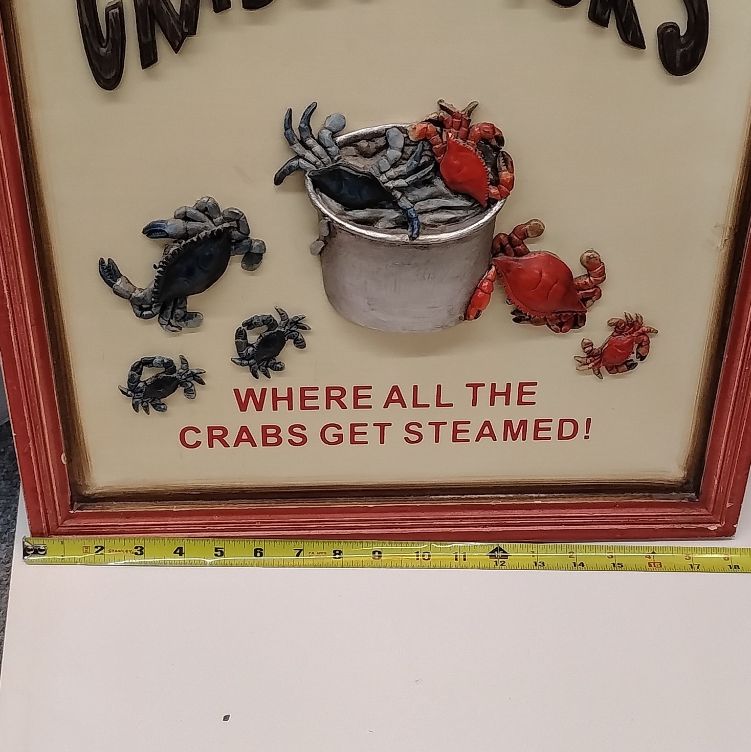 Beachcombers Crabby Dick’s Pub Wood Nautical Crab Wall Hanging Sign Medium