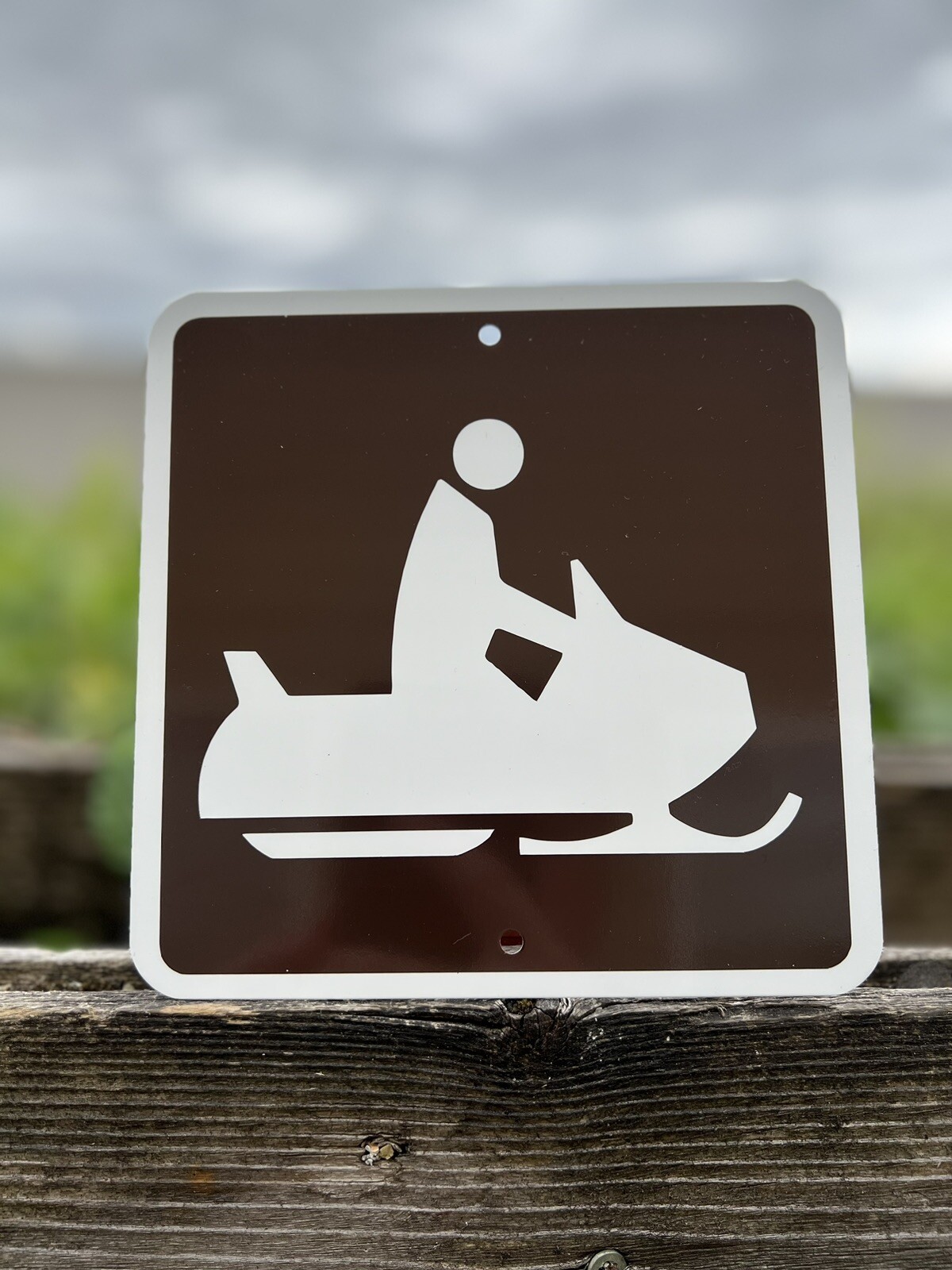 Snowmobile Trail Metal Parks & Trails Sign 6″x6″ NEW Snow Recreation Cabin Decor