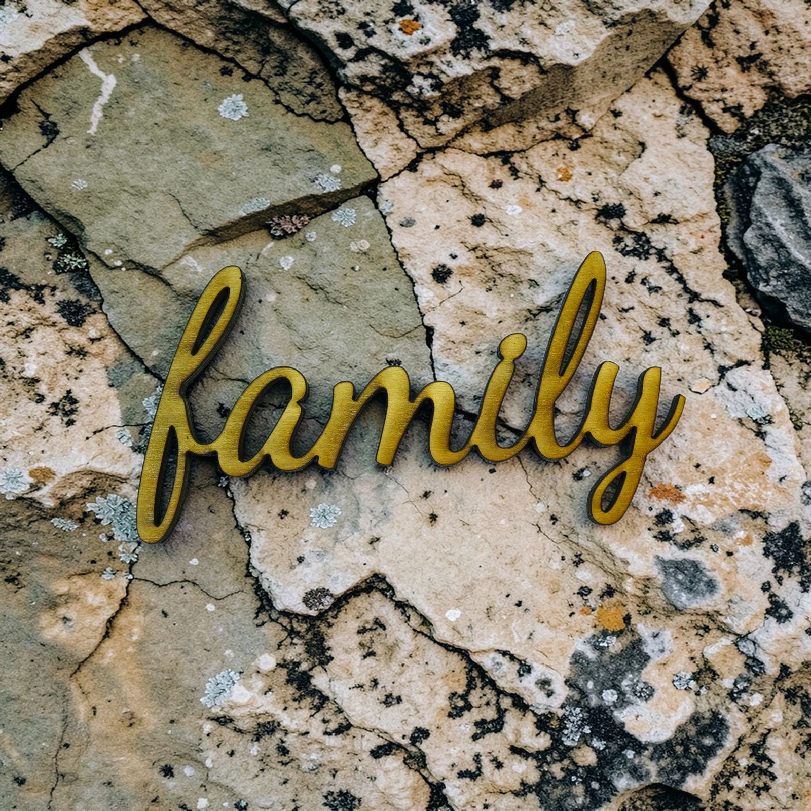 Signs – blessed family faith memories – All 4 – Raw Wood