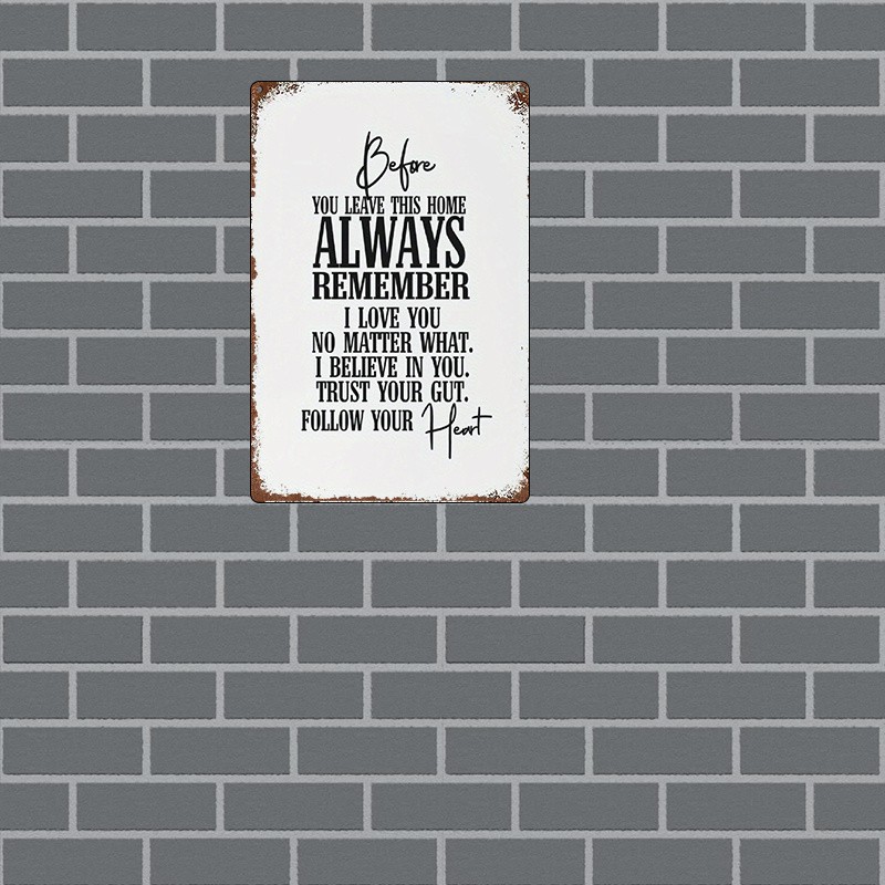Vintage Farmhouse Metal Wall Decor Sign 8×12 Distressed White