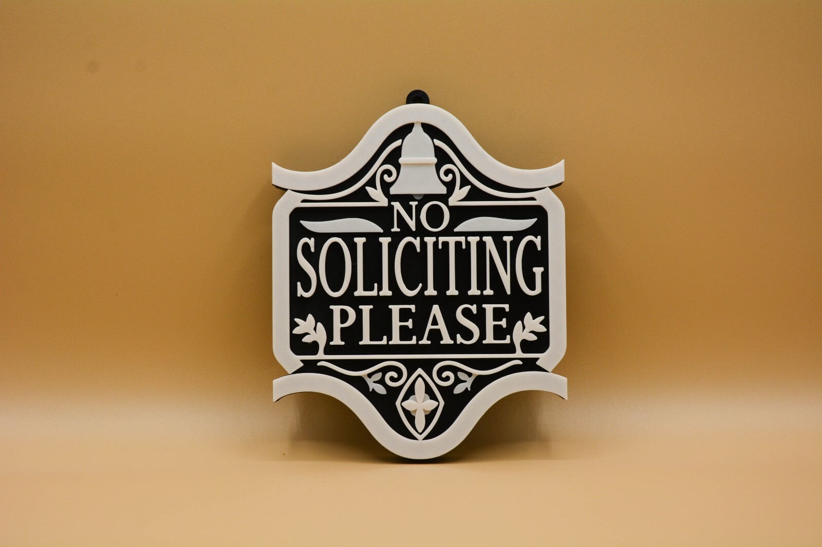 Fancy Bell No Soliciting Sign 3D Printed not painted – MEDIUM