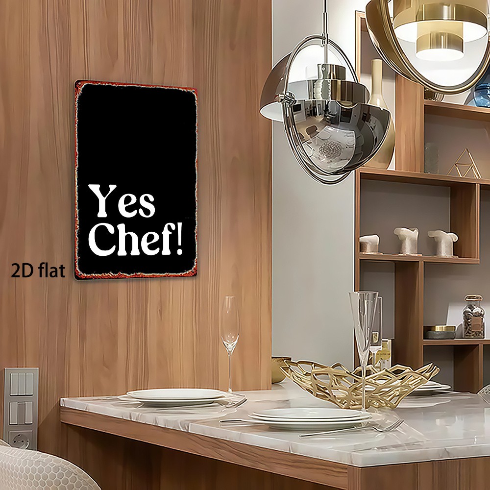 Vintage Metal Wall Decor – Black White Kitchen Art 20.32X30.48cm