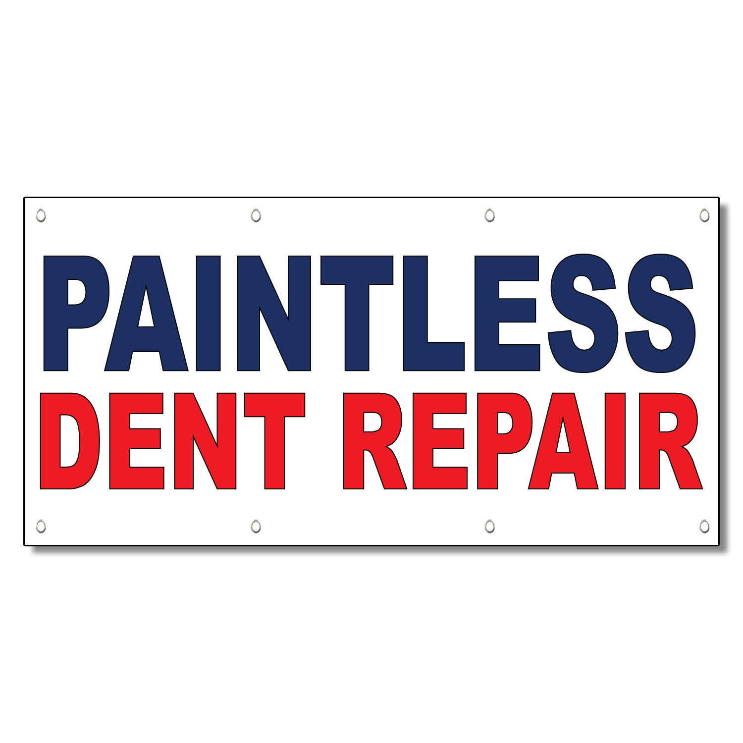 Paintless Dent Repair Blue Red 13 Oz Vinyl Banner Sign With Grommets