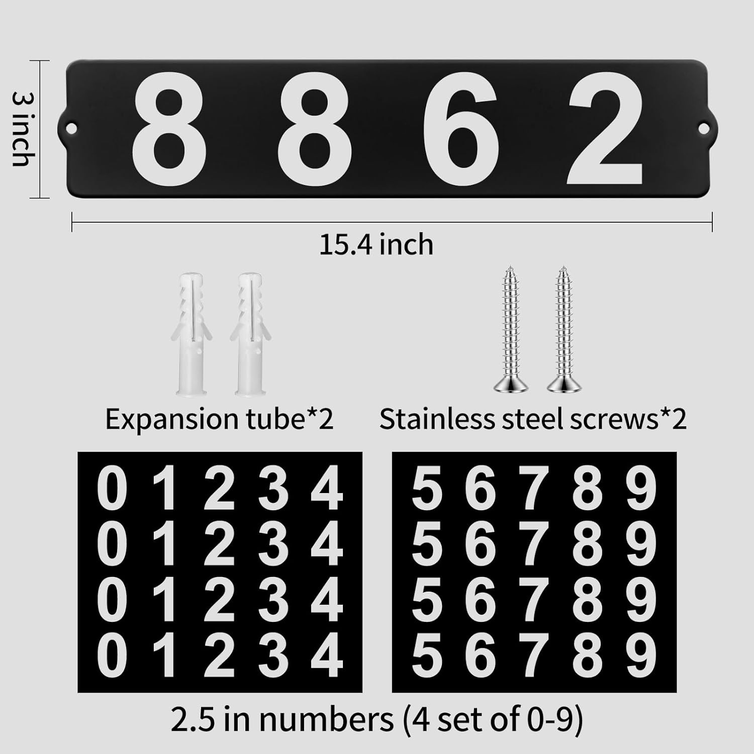 House Numbers for Outside, Metal Address Numbers for House, Waterproof