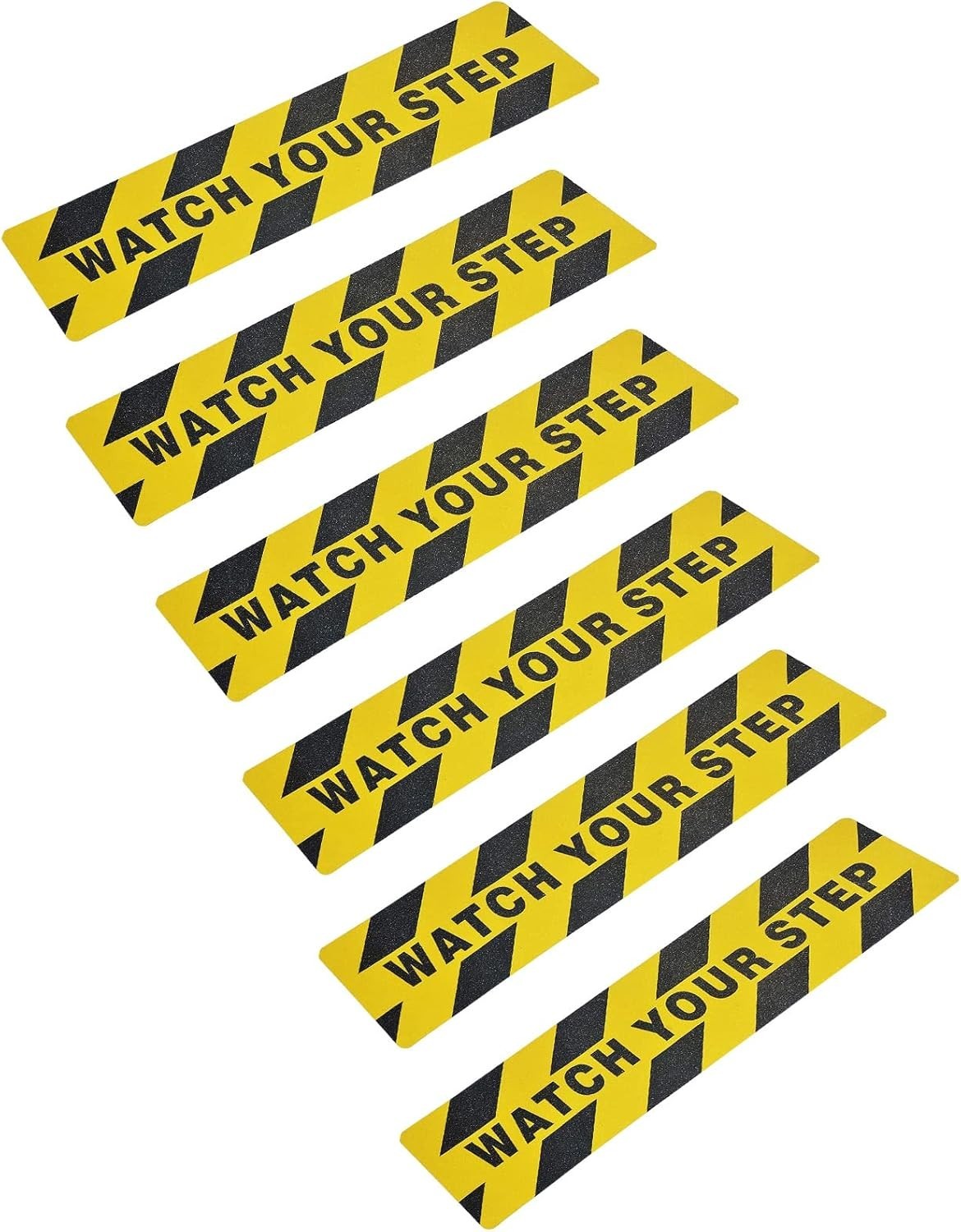 6″ x 24″ Watch Your Step Floor Tape Anti Slip x / 6pcs, Black Yellow