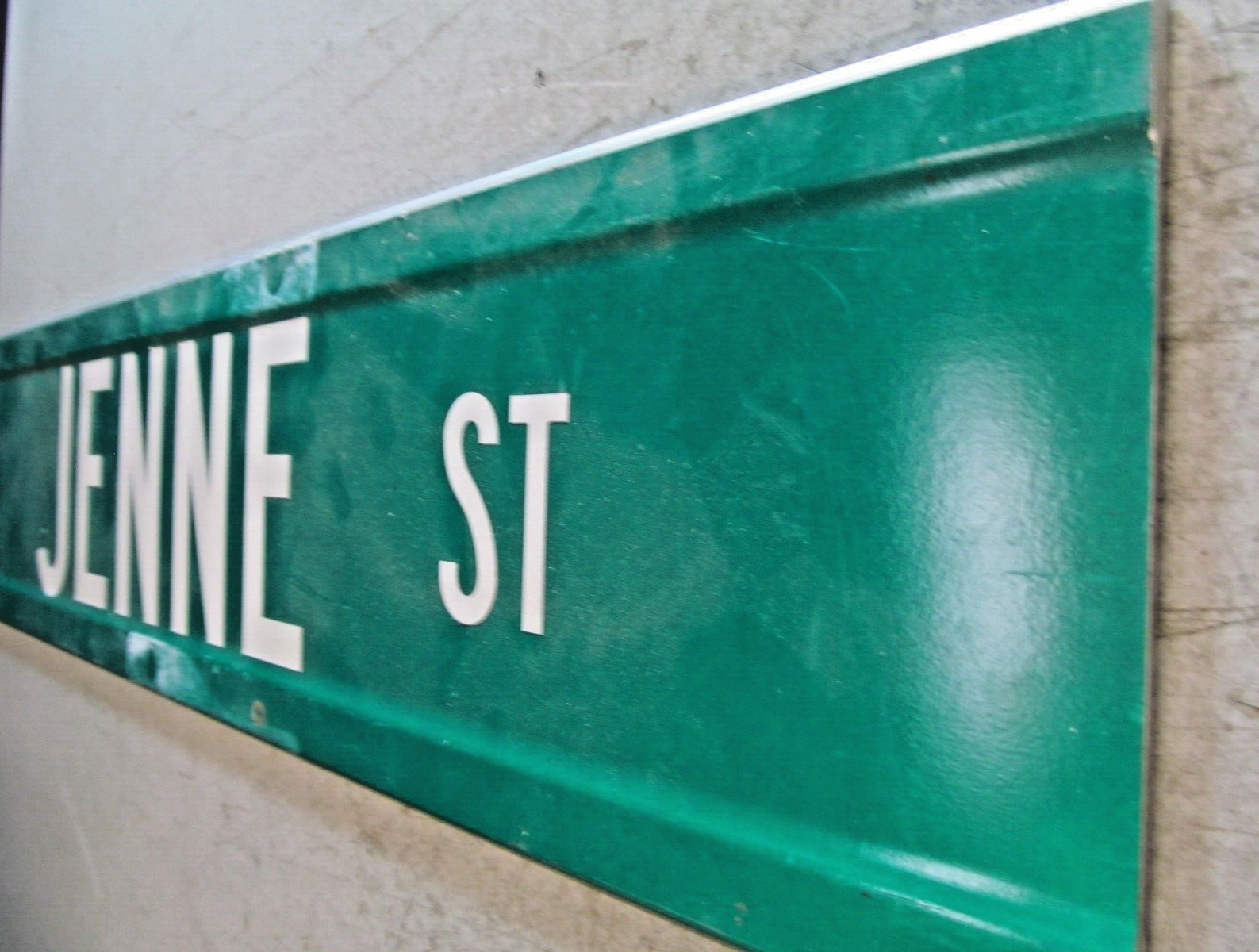 JENNE St. Metal Street Sign Municipal Discard 24×6 / 1 of 2