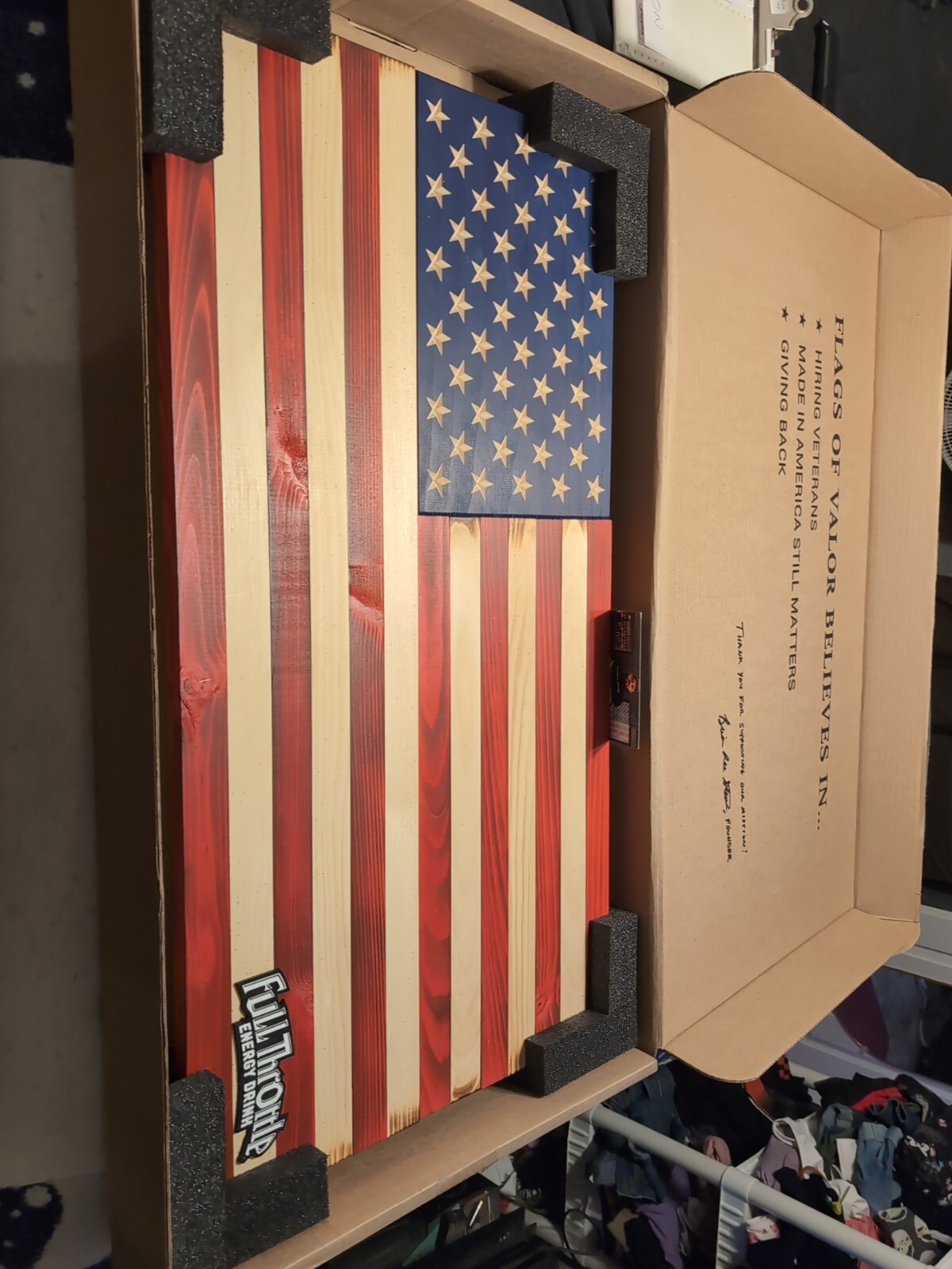 Flags of Valor Legacy Series Wooden American Flag Medium Wall Decor 36×19.5