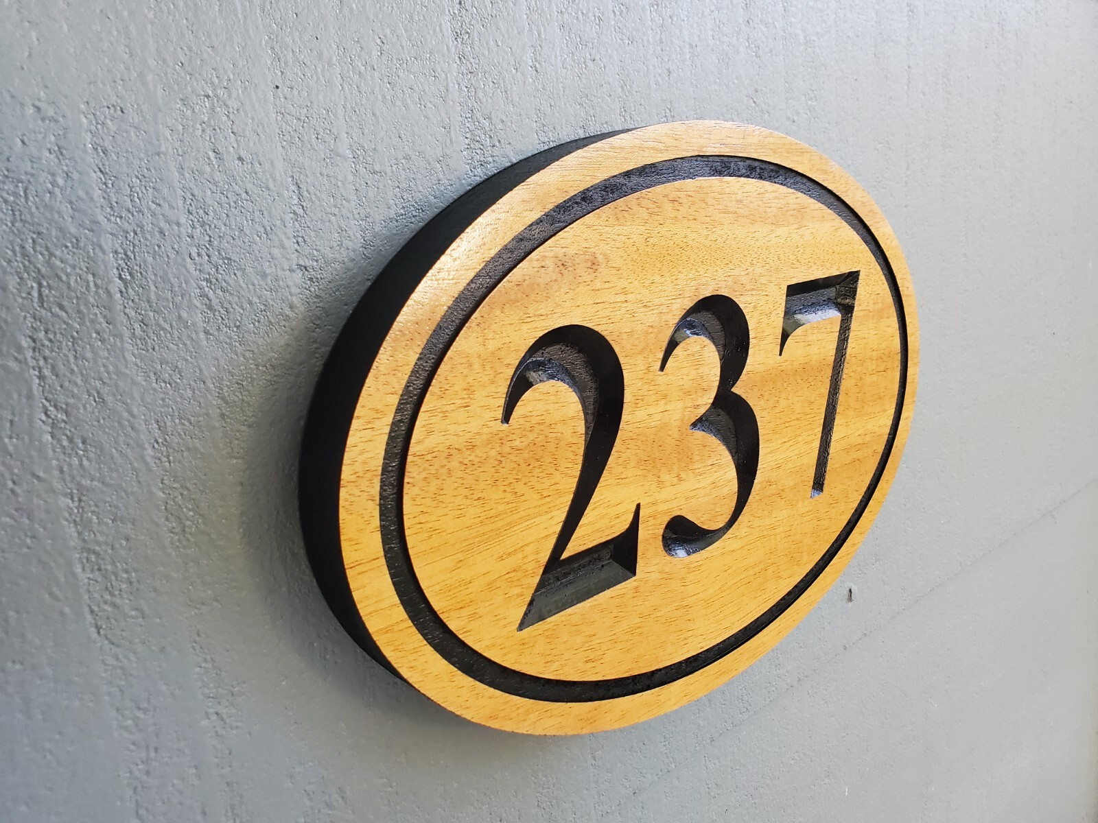 Custom House Sign Number Plaque Outdoor Wood Caved Personalized Home Oval