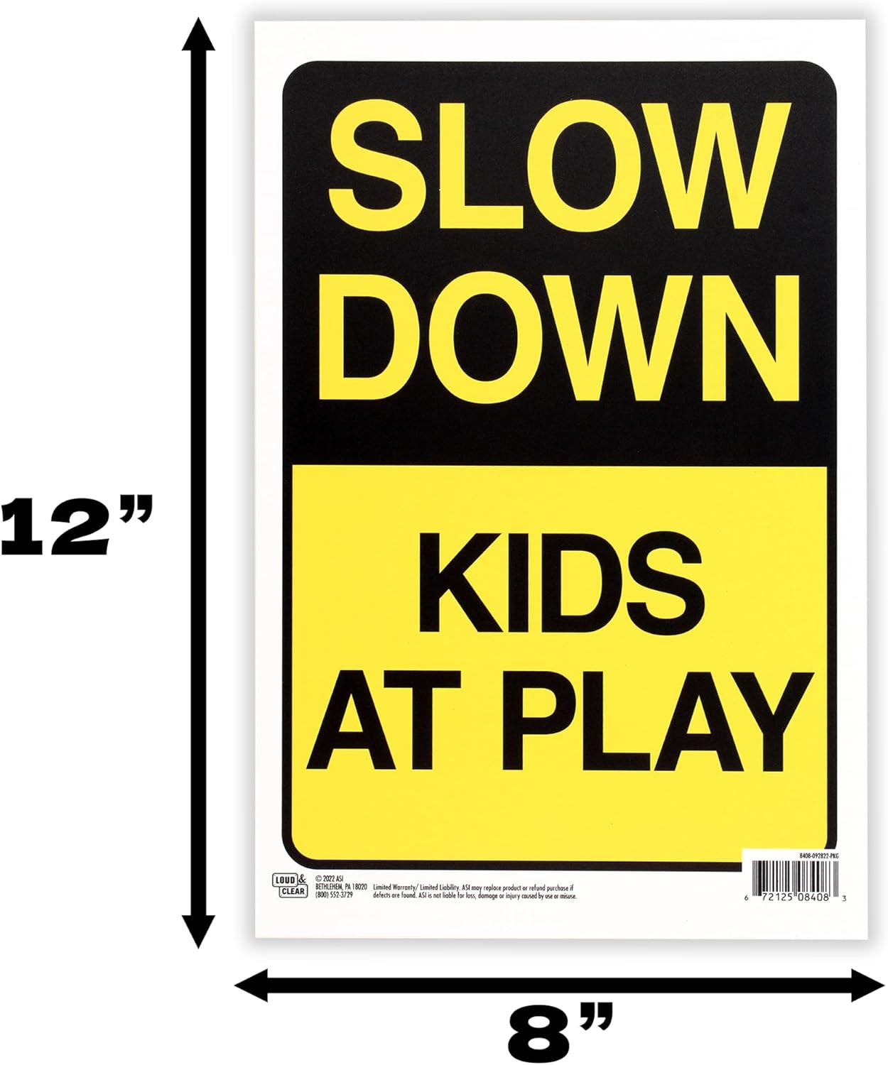 Artskills Slow down Kids at Play Sign, 4-Pack, 12X8 Inches – Kids at Play Safety