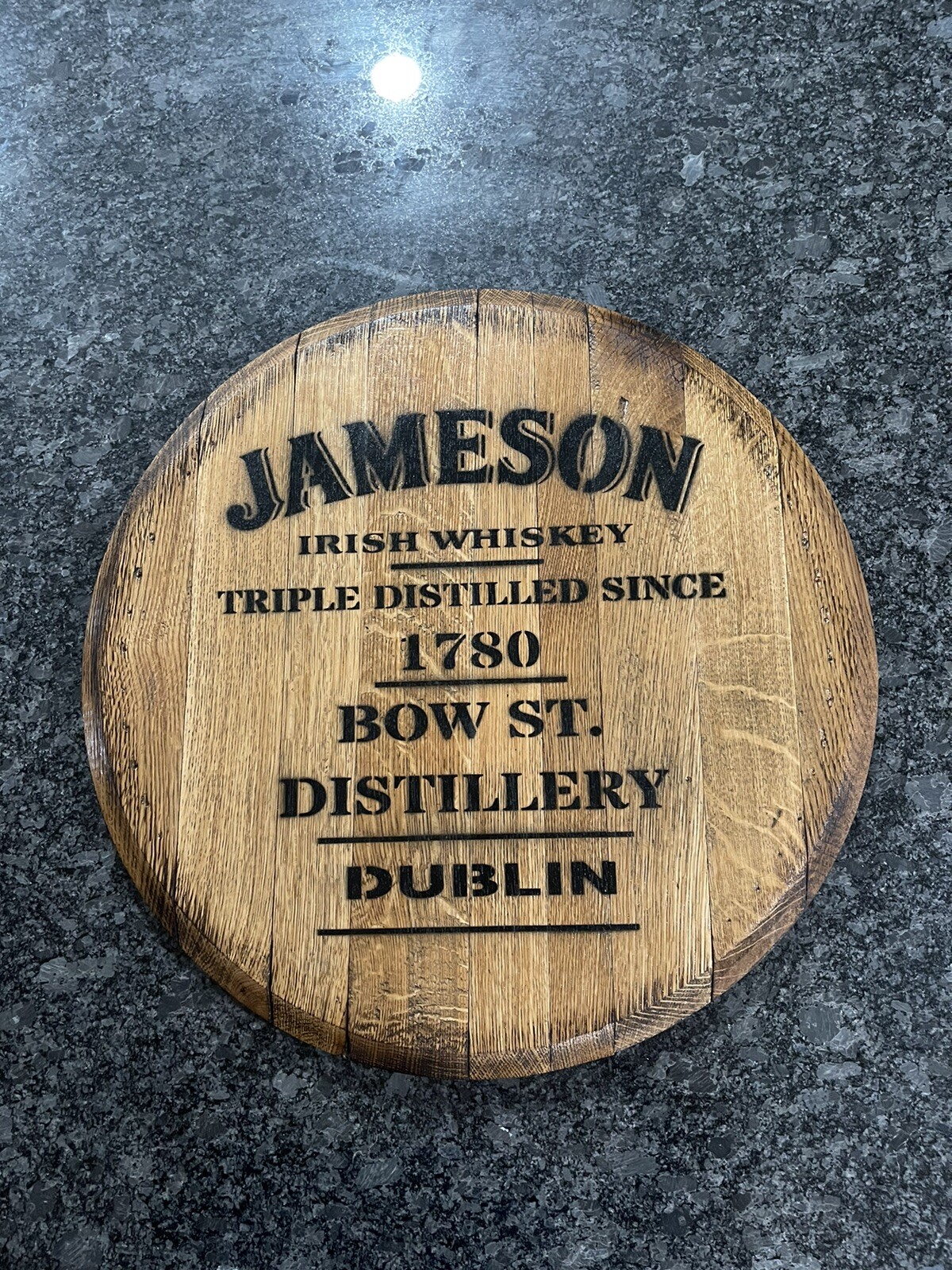 Rustic Bar Decor (Jameson Irish Whiskey) Barrel Head/ Lid wood wall art