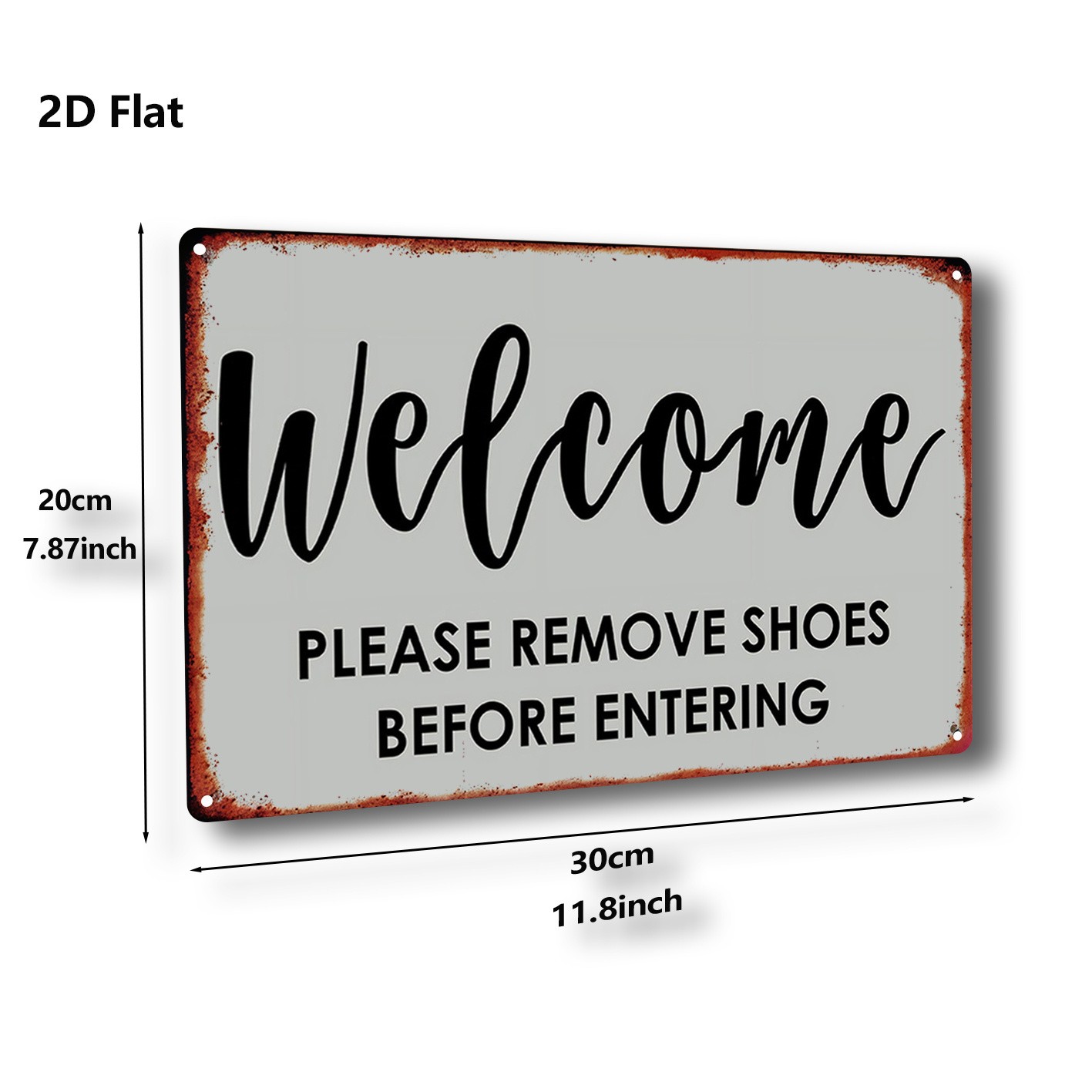 20.32×30.48 cm Metal Welcome Sign, Rustic Decor
