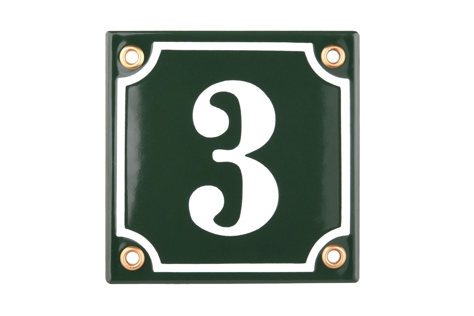 Porcelain address plaque 6×6″ customisable handcrafted enamel house number sign
