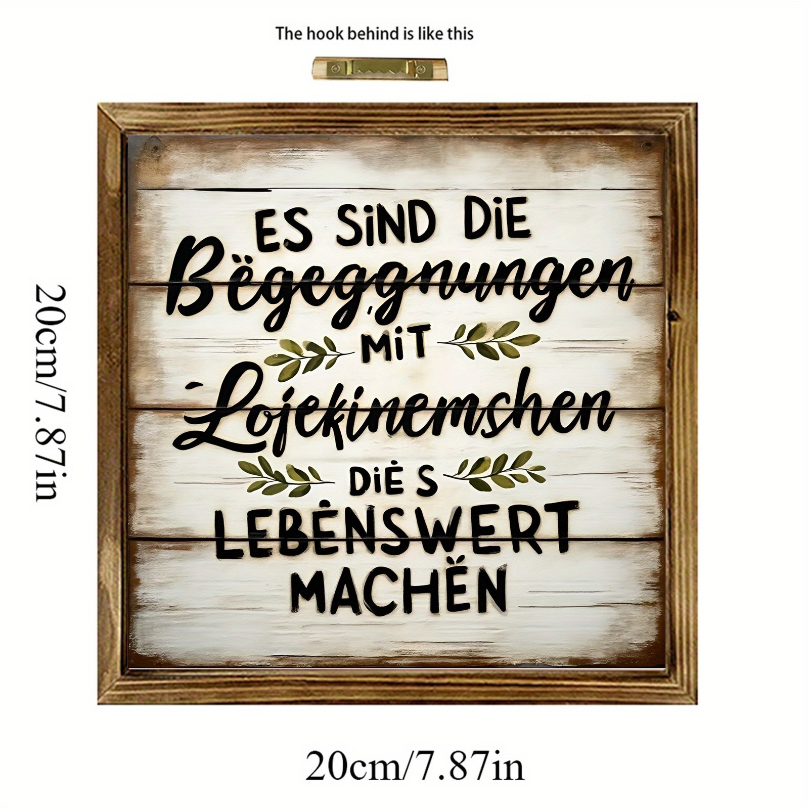 German Quote Wooden Sign Vintage White Plank Farmhouse Living Wall Decor Plaque