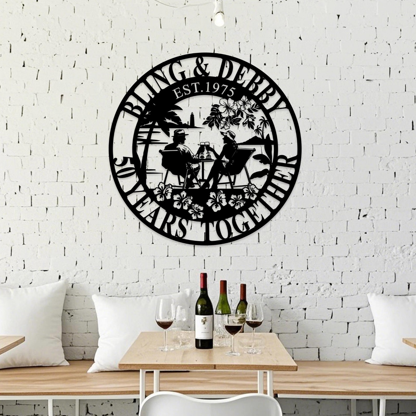 Personalized Couple Metal Sign, Years Together Anniversary Wall Art