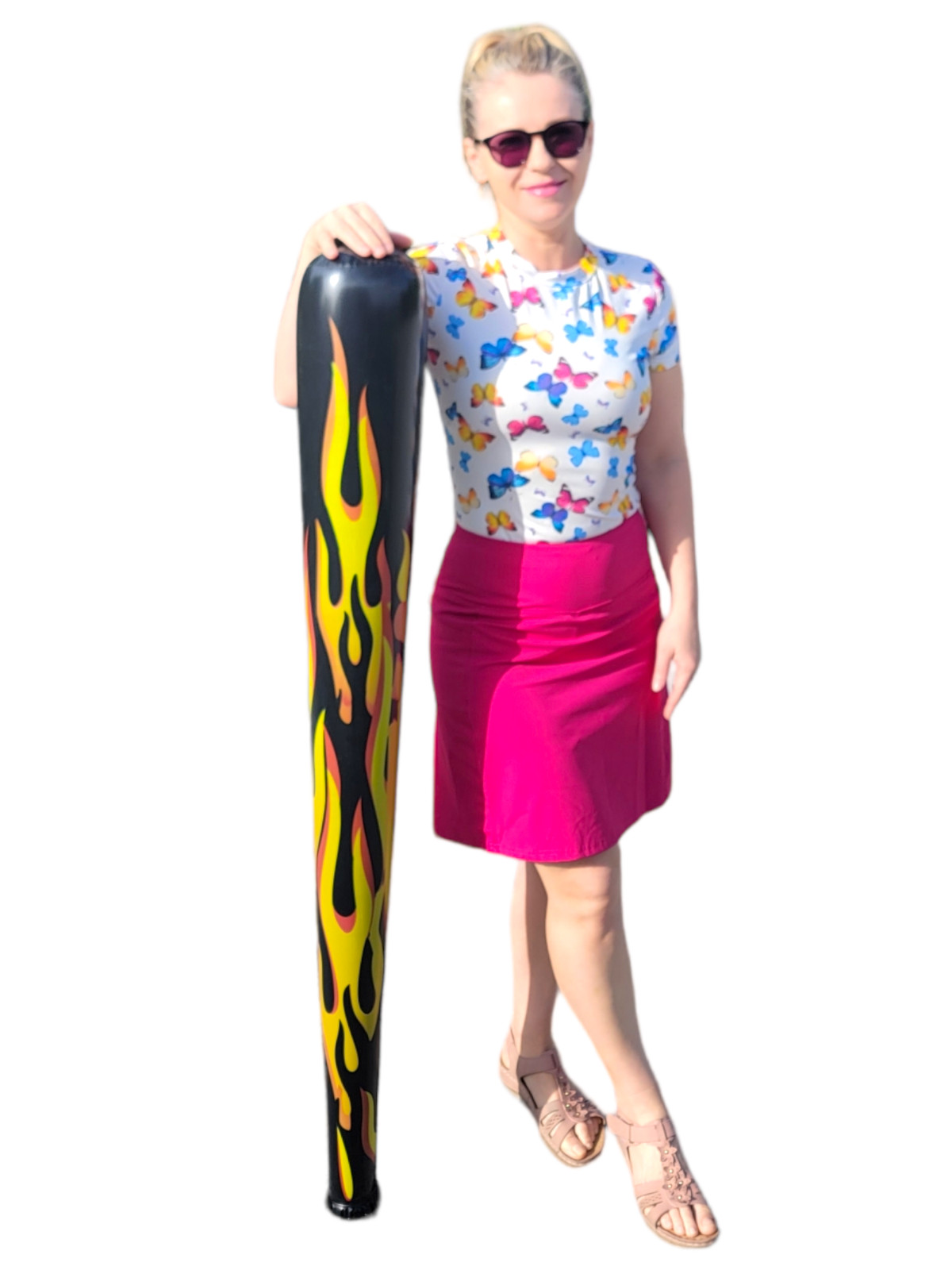 54″ Jumbo Flame Baseball Bat (2 Pack) Vinyl Bat Inflates.