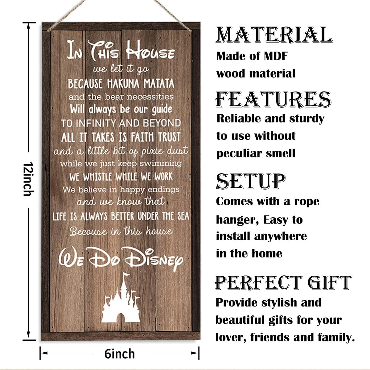 Inspirational House Decor Sign, Decorative Wood Hanging Wood Plaque